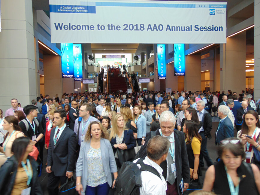 The Walter E. Washington Convention Center is filled with orthodontic professionals at the beginning of the 2018 AAO Annual Session.