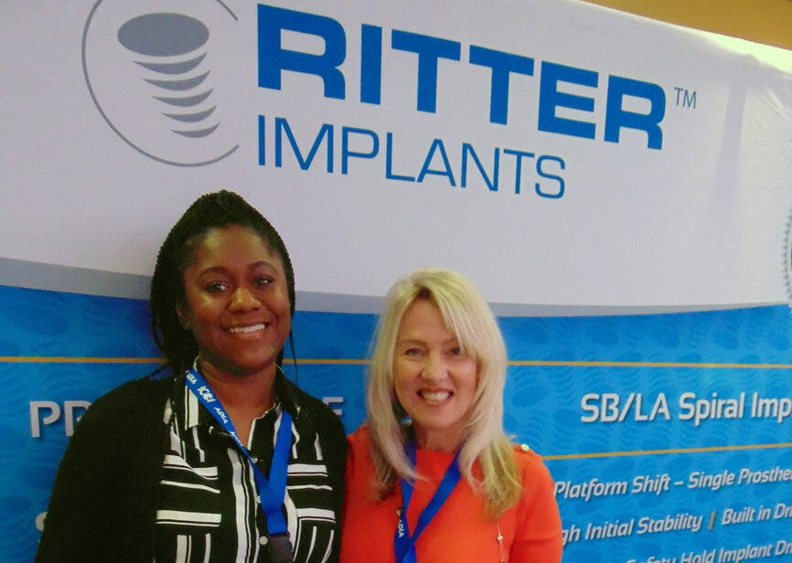 Kristen Baskerville, left, and Diane Kweder of Ritter Implants. (Photo: Fred Michmershuizen/DTA) 