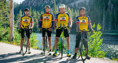 Doctors bike coast to coast to give smiles to kids in need