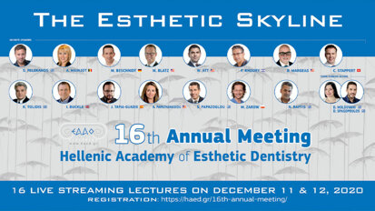 Αγγίζοντας τον ορίζοντα της Αισθητικής Οδοντιατρικής: 16o Eτήσιο Συνέδριο της EAAO, online.