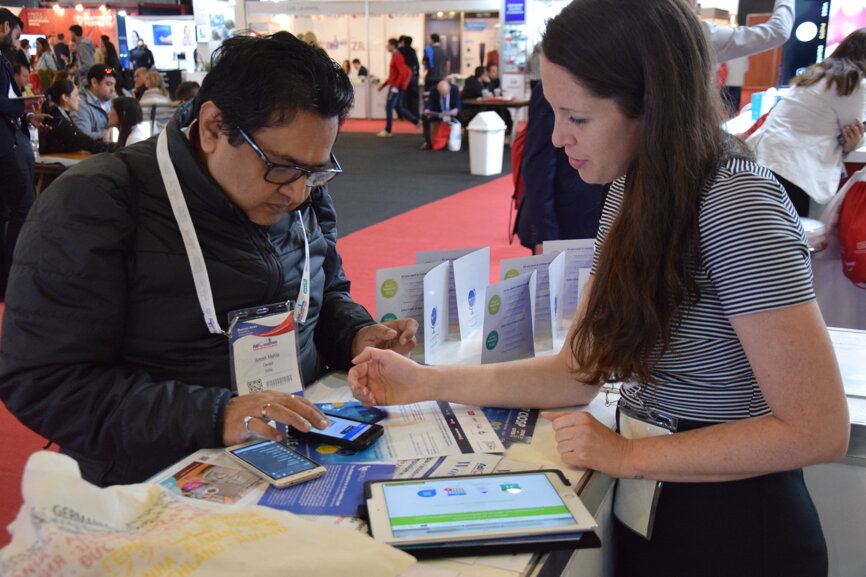 At the Dental Tribune International booth #1D07, WDC attendees can learn about our publications, DDS.WORLD and PracticeDent. (Photograph: Monique Mehler, Dental Tribune International)
