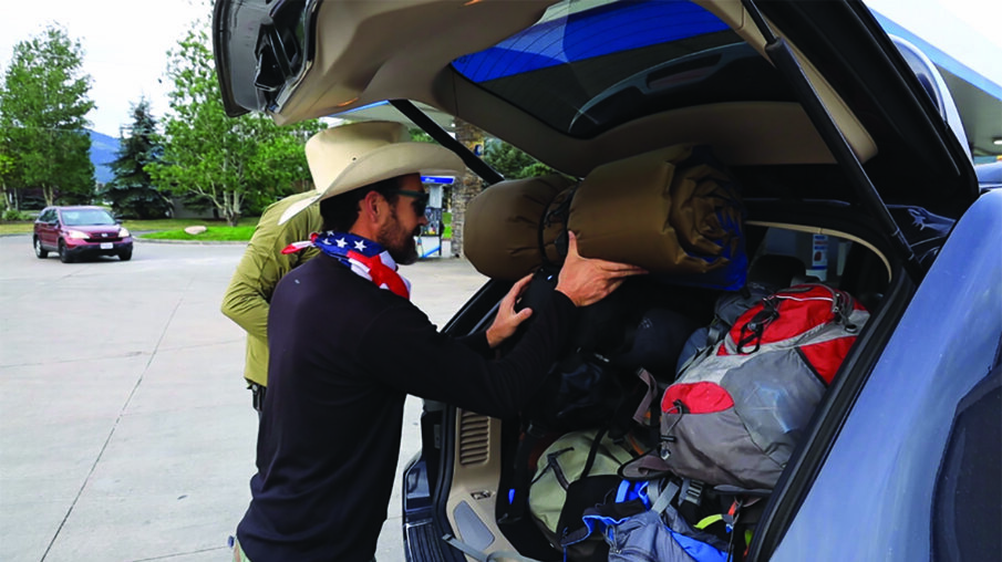 Ultradent's Mike Simmons packs cargo for the (first) overnight trip into the Uinta mountains.