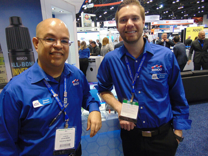 Gerson Moreno, left, and Michael Burseth of Bisco Dental Products. (Photo: Fred Michmershuizen/Dental Tribune America)