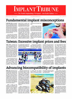 Implant Tribune Asia Pacific No. 1, 2016