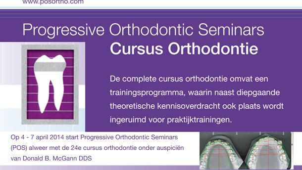 Nieuwe cursus orthodontie met Donald B McGann
